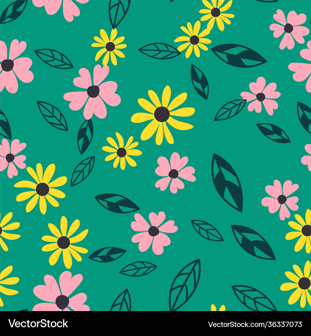 Seamless pattern background with simple flower Vector Image