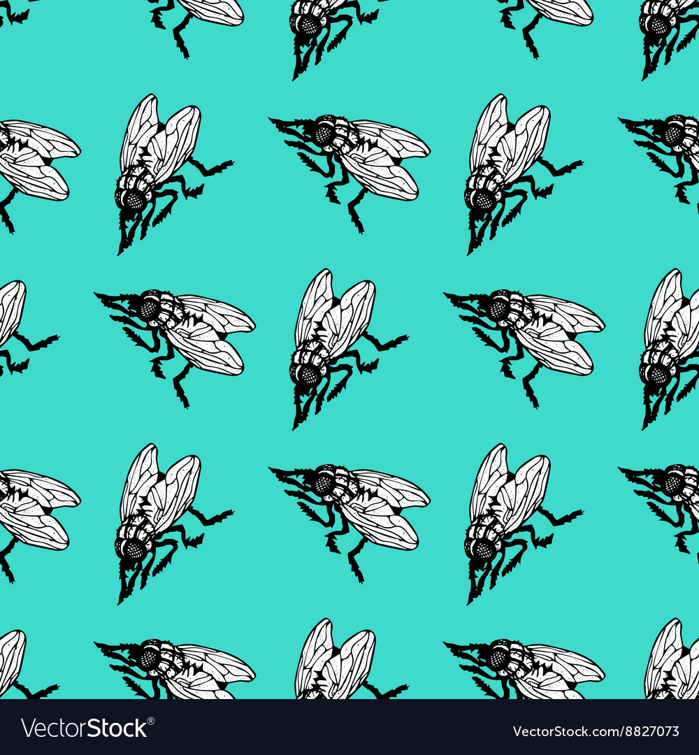 Seamless pattern with insects