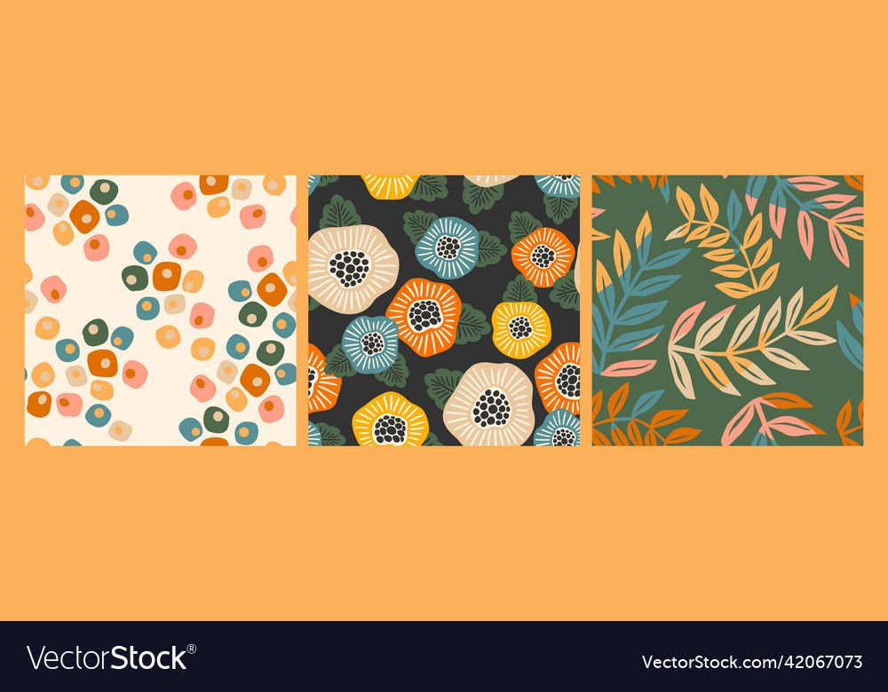 Set of abstract simple seamless pattern vector image Set of abstract simple seamless pattern