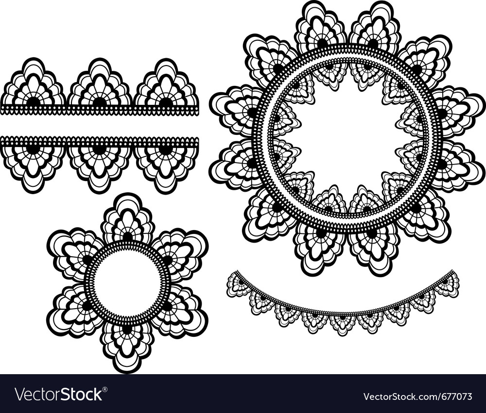 Set of lace elements Royalty Free Vector Image