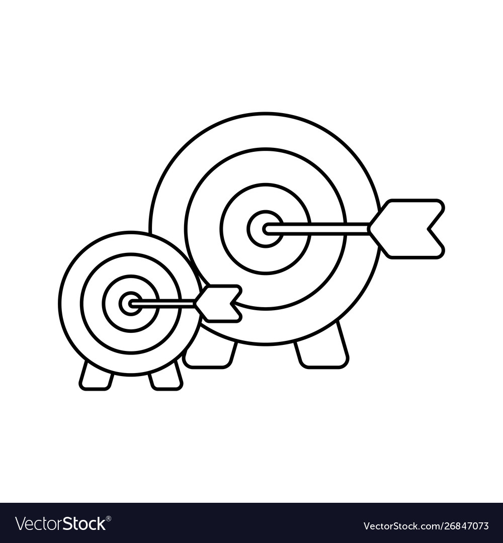 Set target boards with arrows isolated icon vector image Set target boards with arrows isolated icon