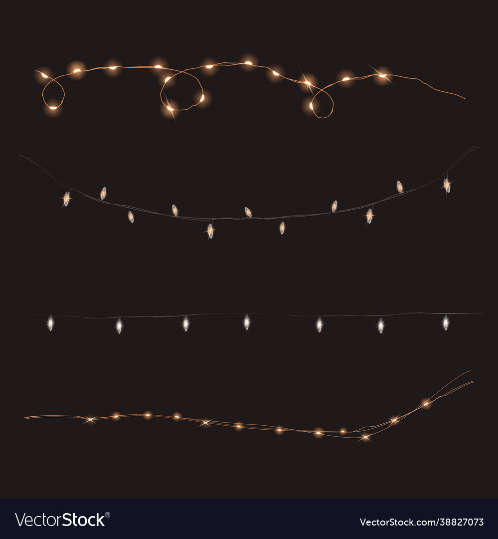 String Light Design Elements On Dark Brown Vector Image