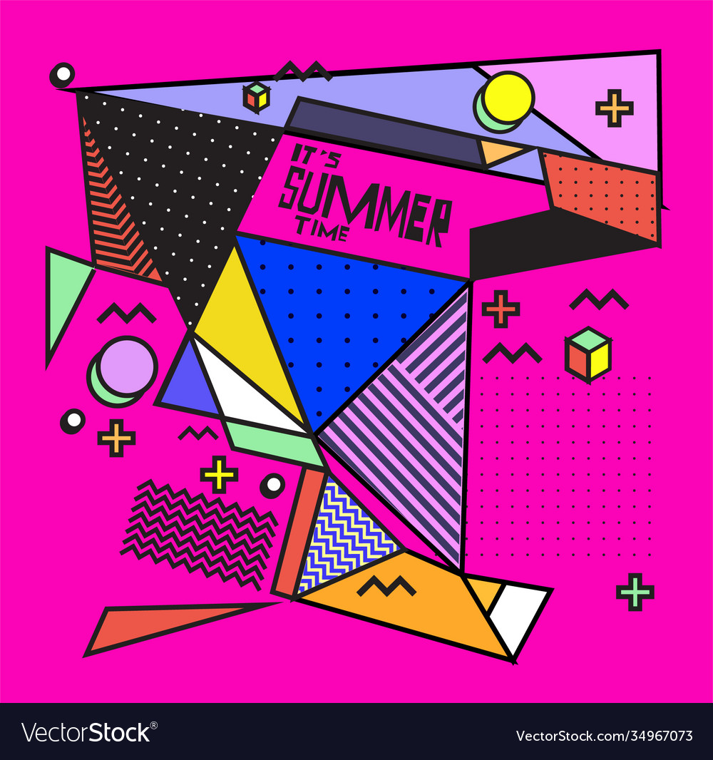 Triangle geometric forms for summer design event vector image Triangle geometric forms for summer design event