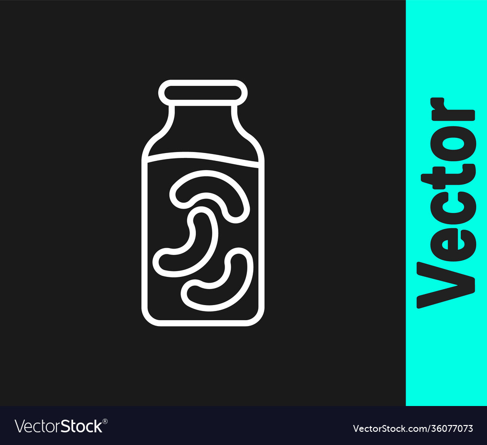 White line pickled cucumbers in a jar icon