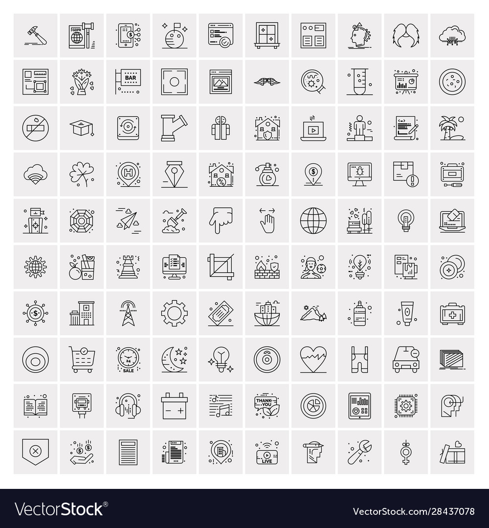 100 business icons universal set for web