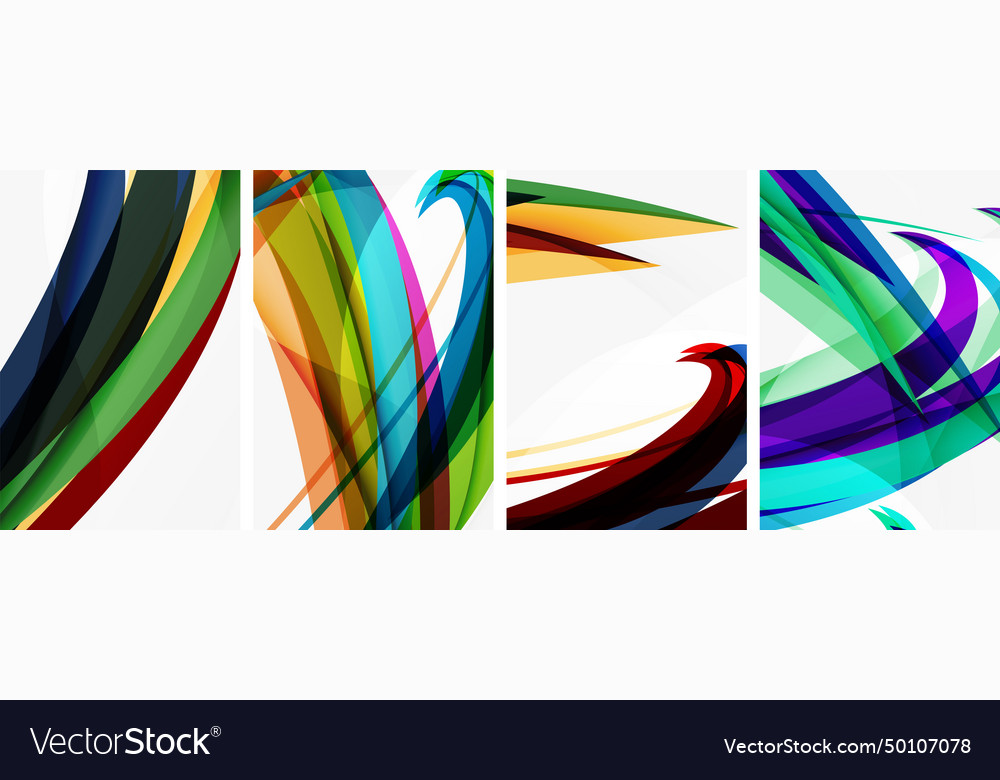 Abstract colorful wave posters for wallpaper Vector Image