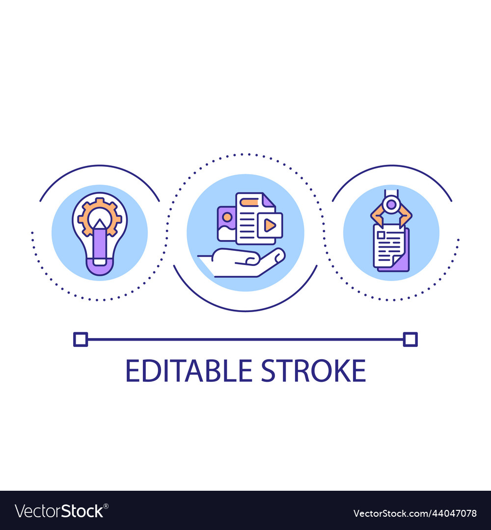 Automated content generation loop concept icon Vector Image Automated content generation loop concept icon