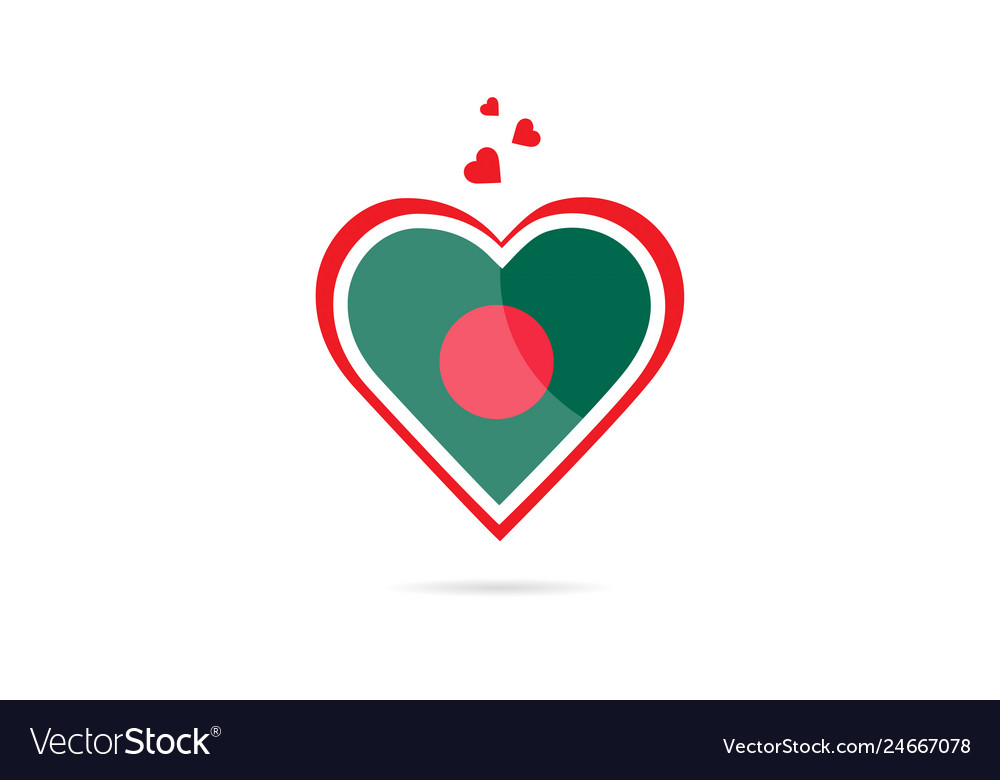 Bangladesh country flag inside love heart