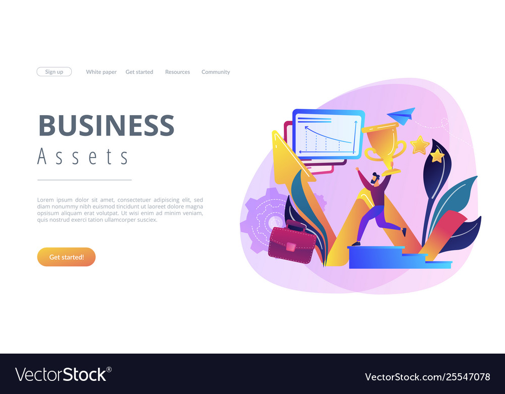 Business success concept landing page