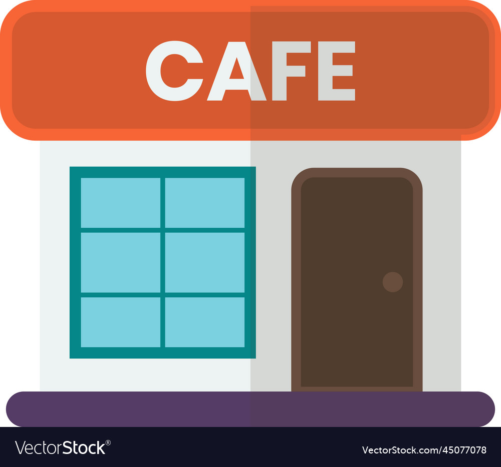 Cafe building in minimal style vector image Cafe building in minimal style