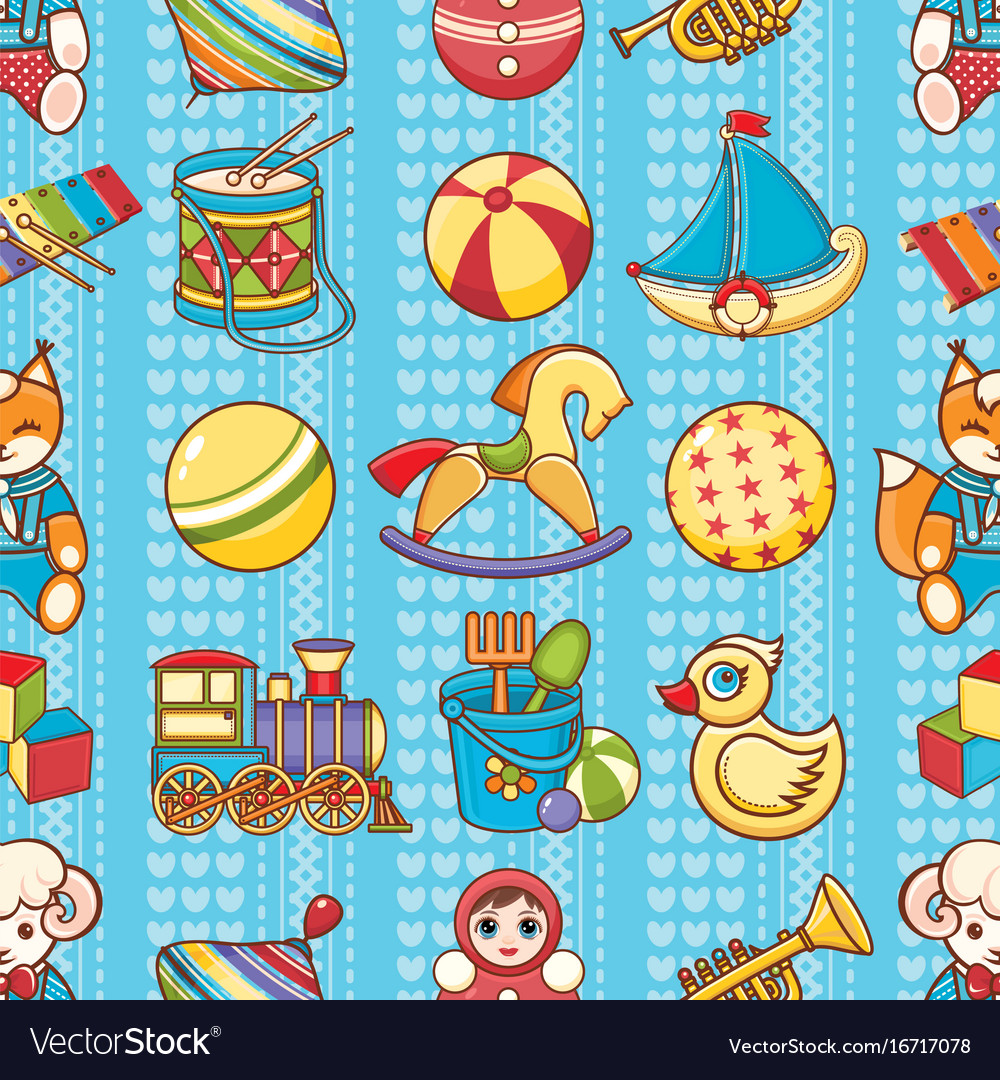 Child toy seamless pattern design element