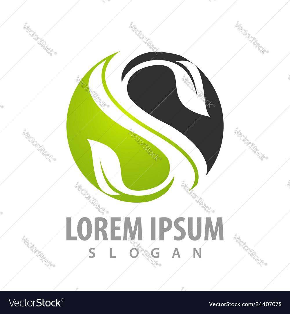 Circle Letter S With Leaf Concept Design Symbol Vector Image