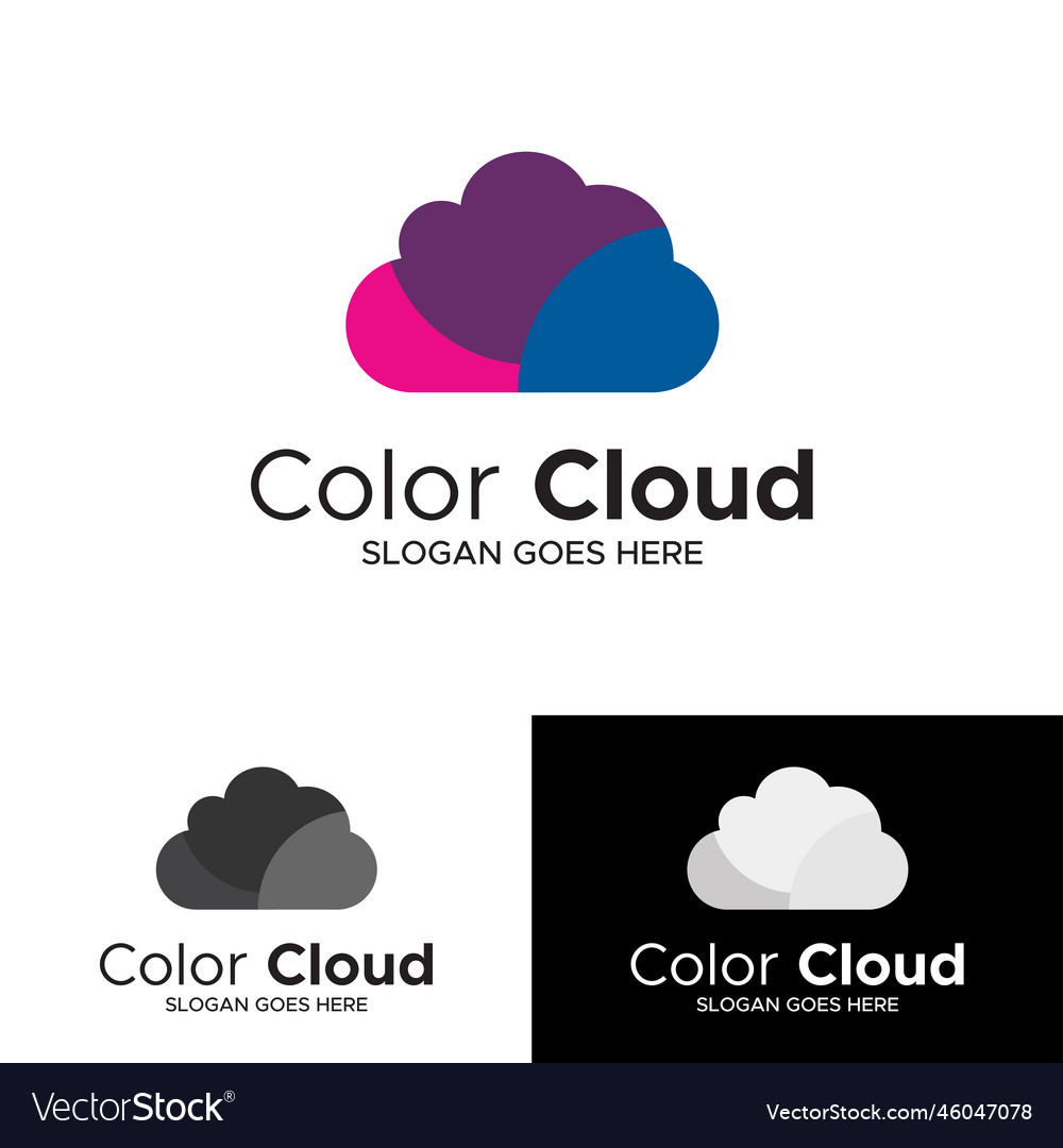 Farbe Cloud Logo Vector Image Farbe Cloud Logo