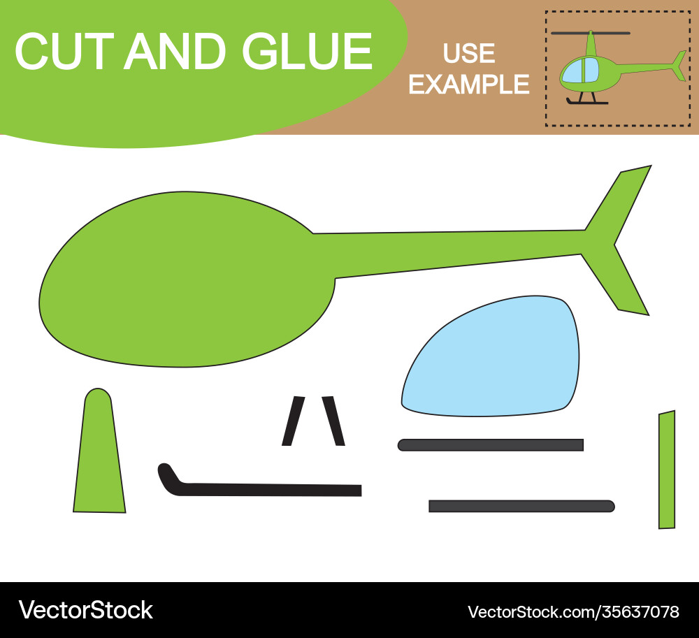 Cut and glue to create image helicopter air Vector Image