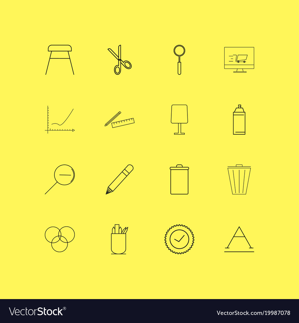 Design elements linear icon set simple outline