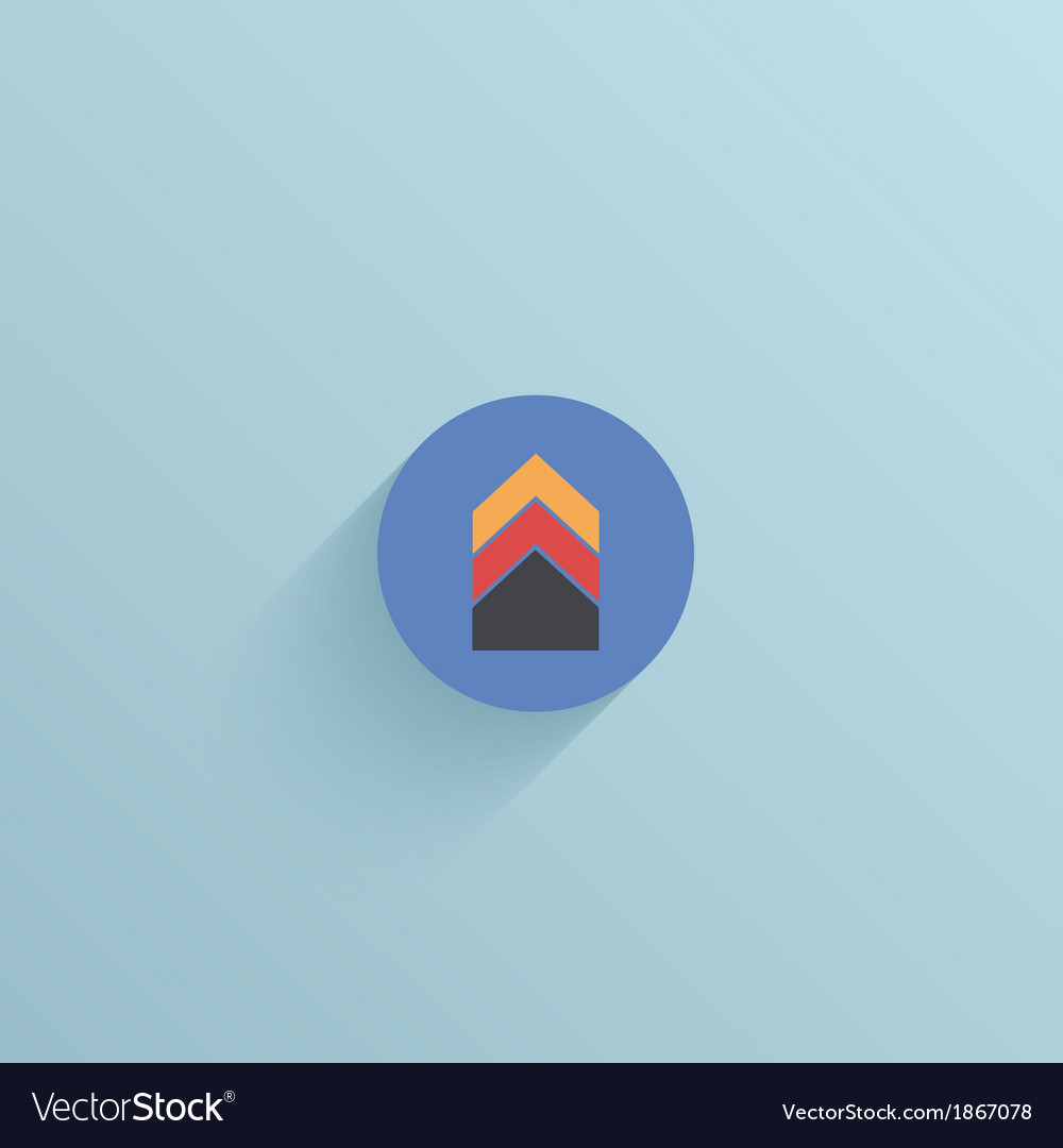 Flat circle icon on blue background eps10