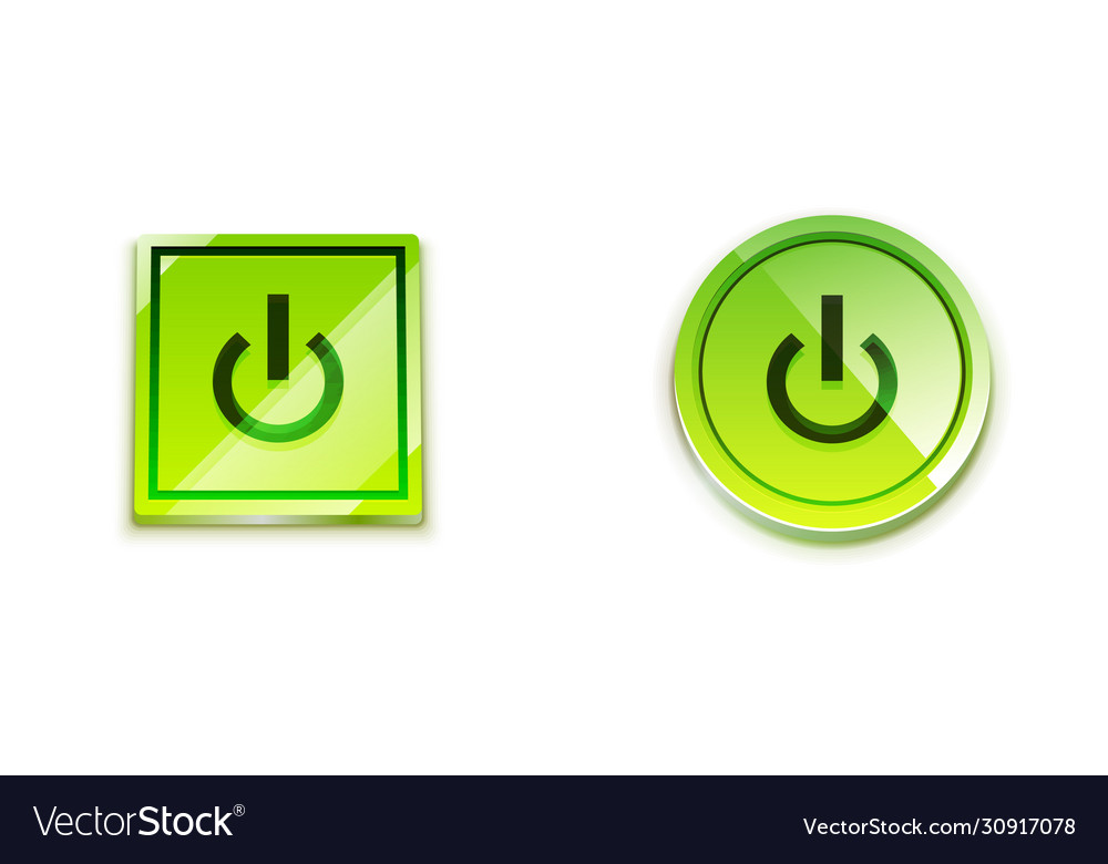 Glossy power web button icon vector image Glossy power web button icon