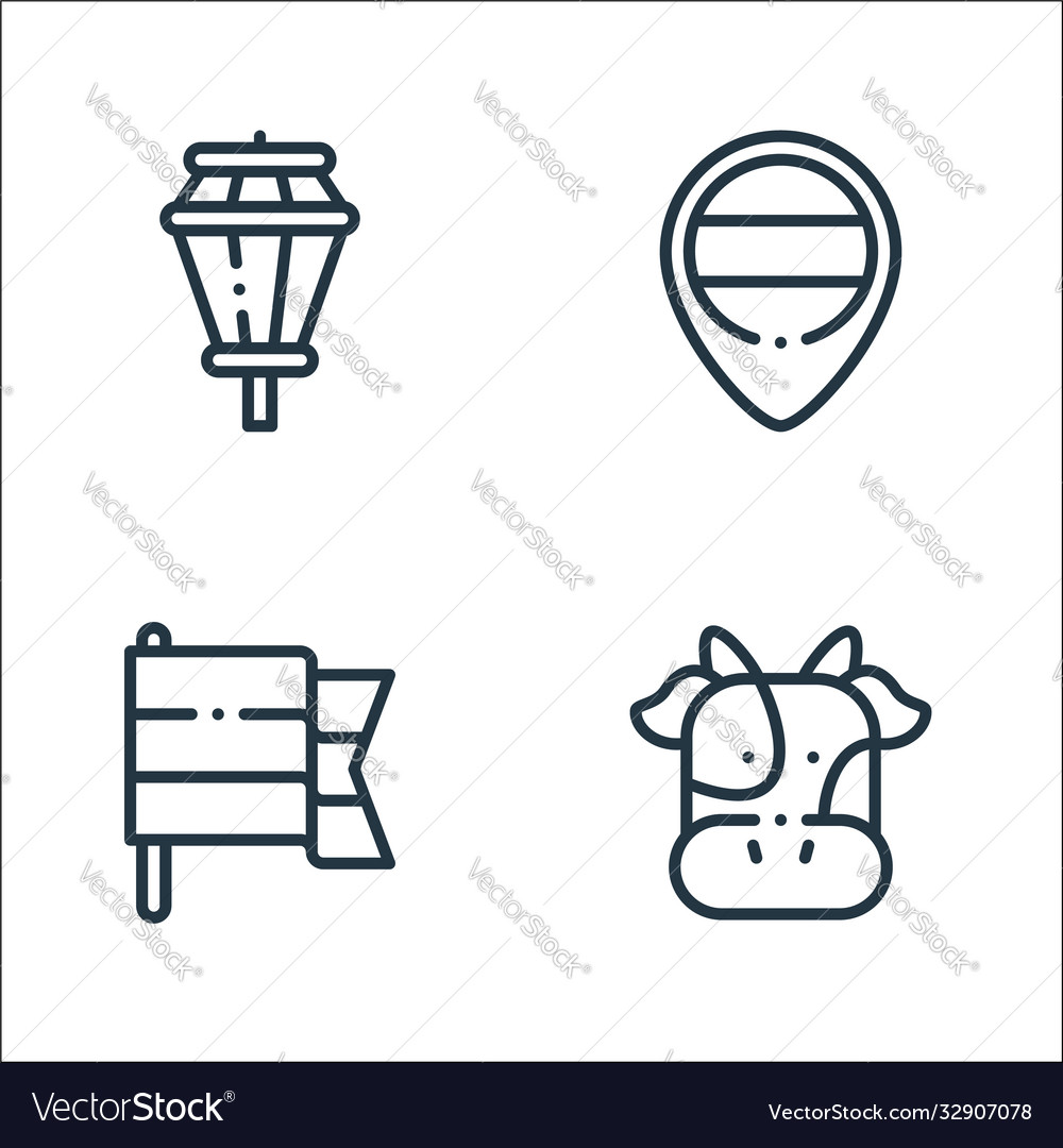Holland line icons linear set quality Vector Image Holland line icons linear set quality