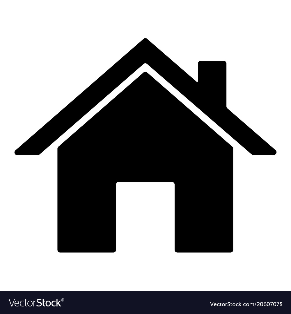 Home icon black silhouette isolated on white Vector Image