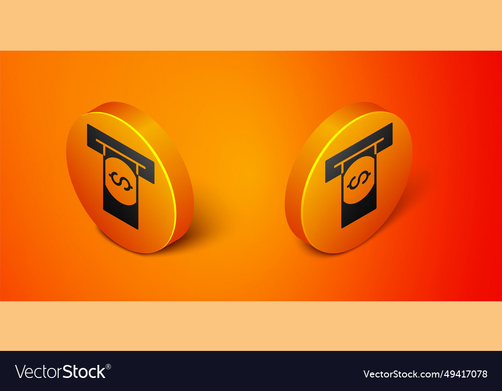 Isometric atm - automated teller machine vector image Isometric atm - automated teller machine