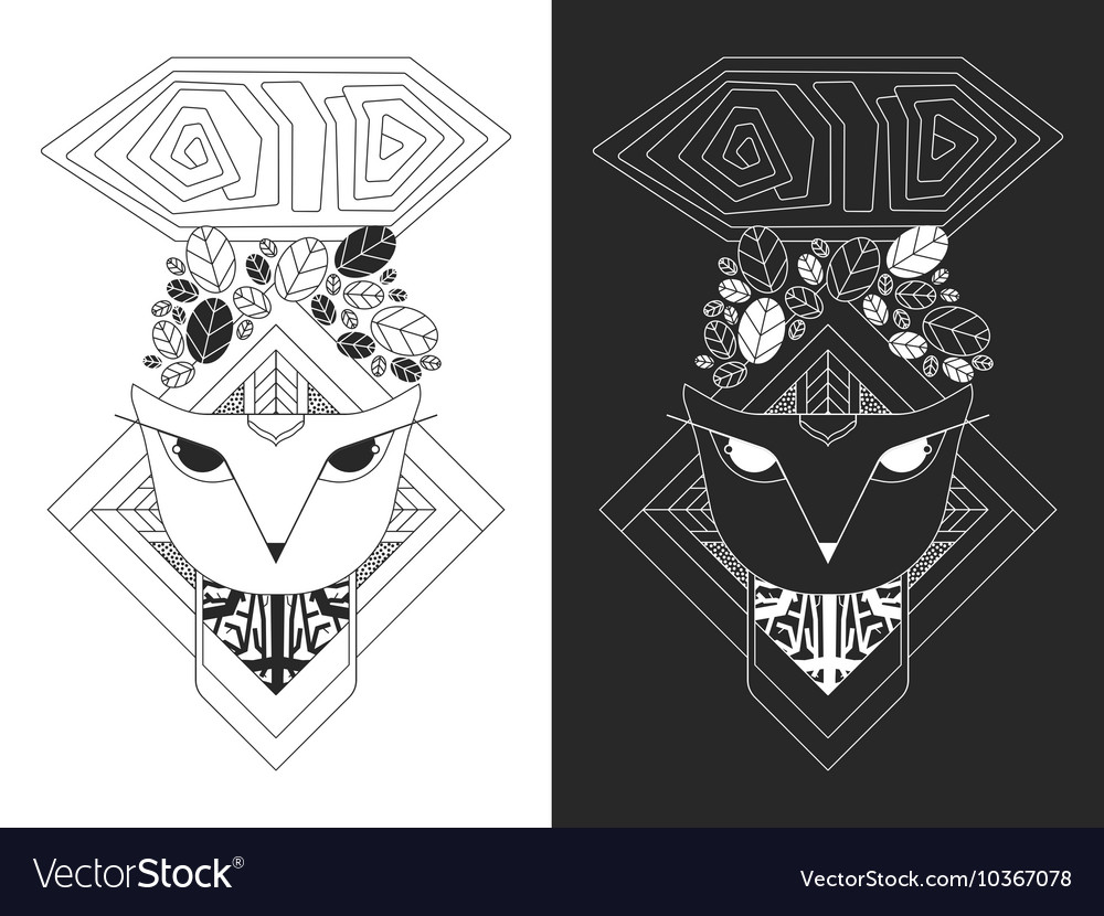 Linear of owl head