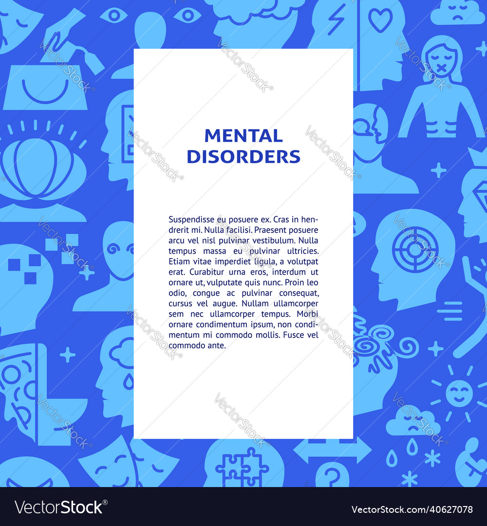 Mental disorders banner with place for text