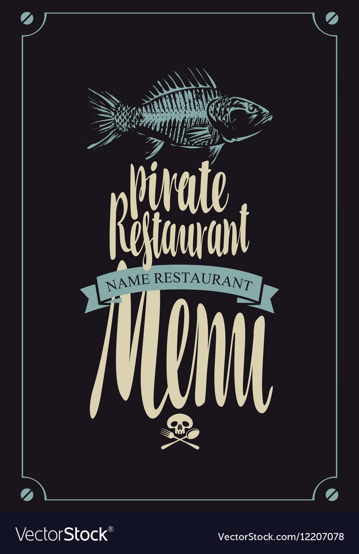 Menu pirate restaurants Royalty Free Vector Image