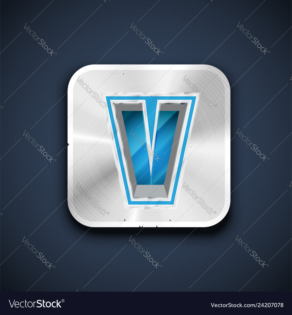 Metallic 3d character from a font set vector image Metallic 3d character from a font set