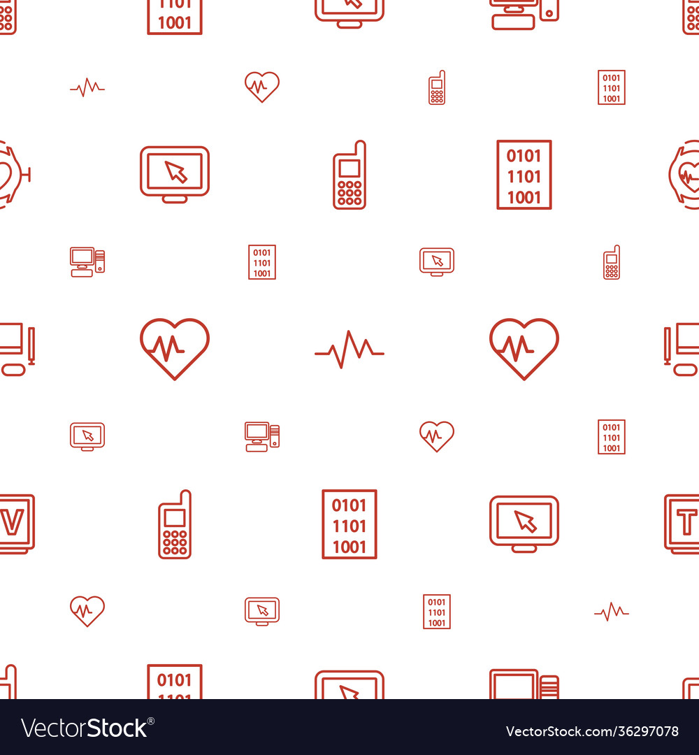 Monitor icons pattern seamless white background