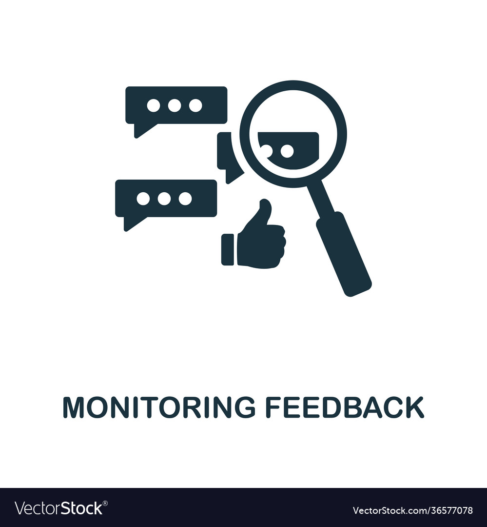 Monitoring feedback icon monochrome style