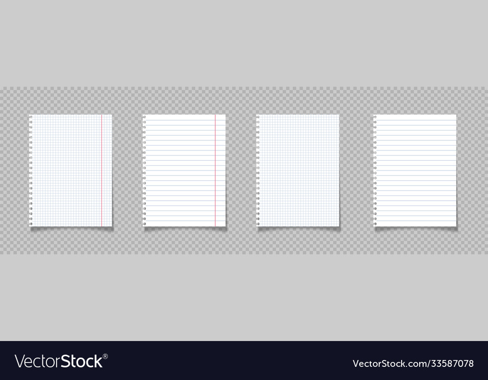 Notebook in realistic style set paper mockup