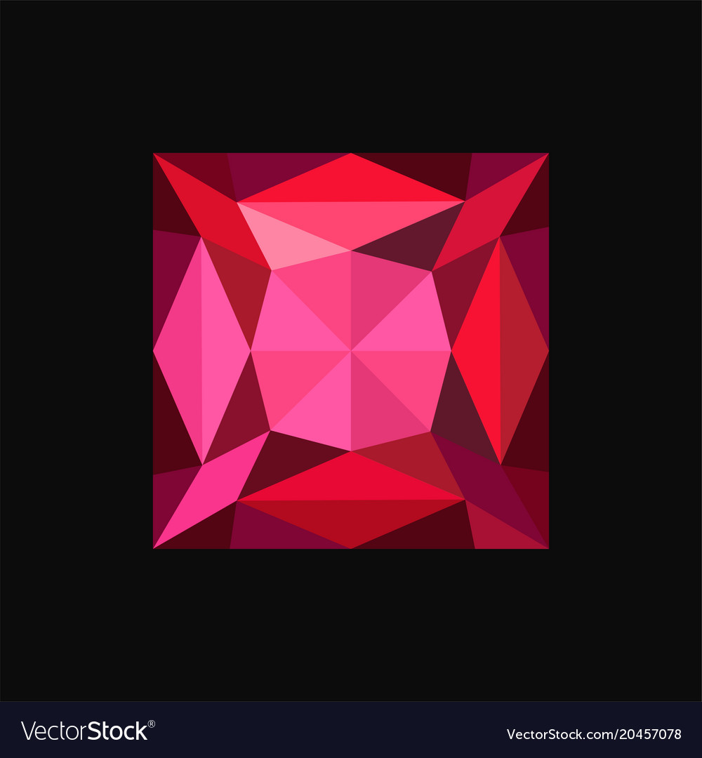 Ruby Gemstone Square