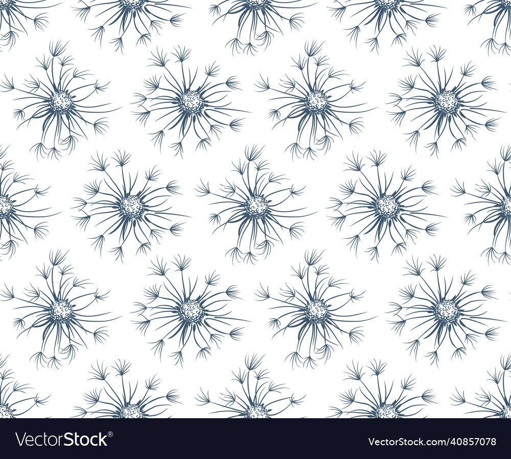 Seamless background with field dandelion