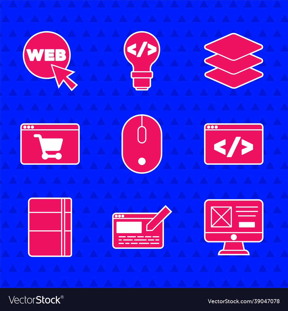 Set computer mouse ui or ux design front end vector image Set computer mouse ui or ux design front end