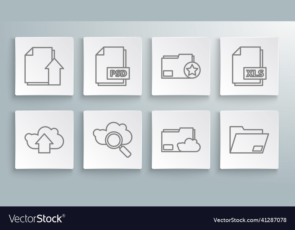 Set line cloud upload psd file document search
