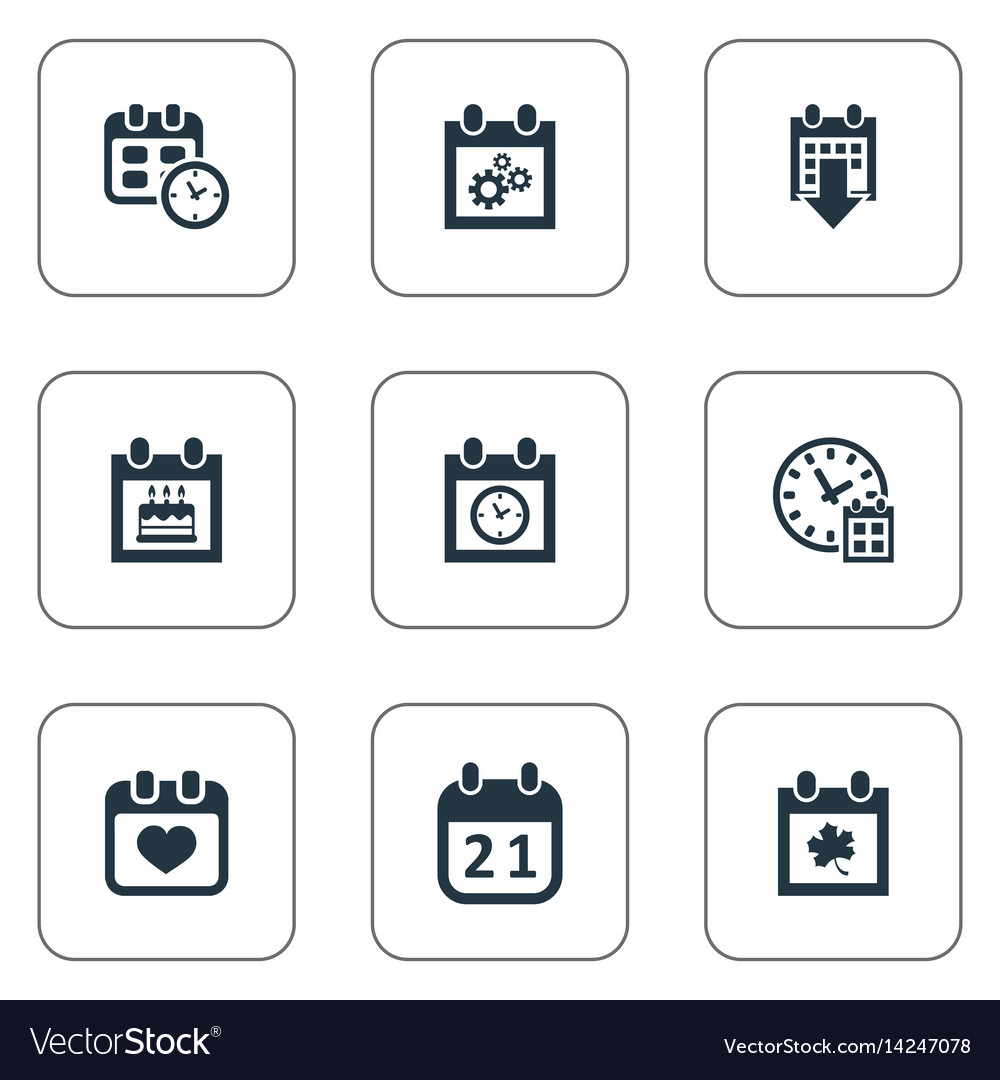 Set of simple calendar icons