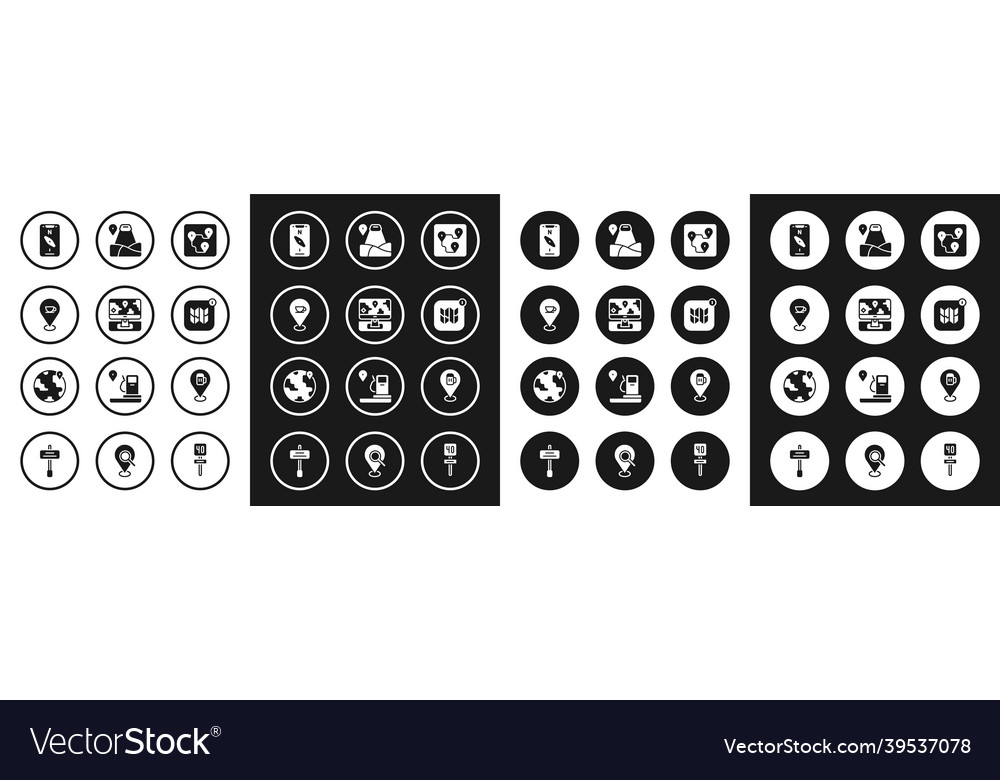 Set route location monitor with marker vector image Set route location monitor with marker