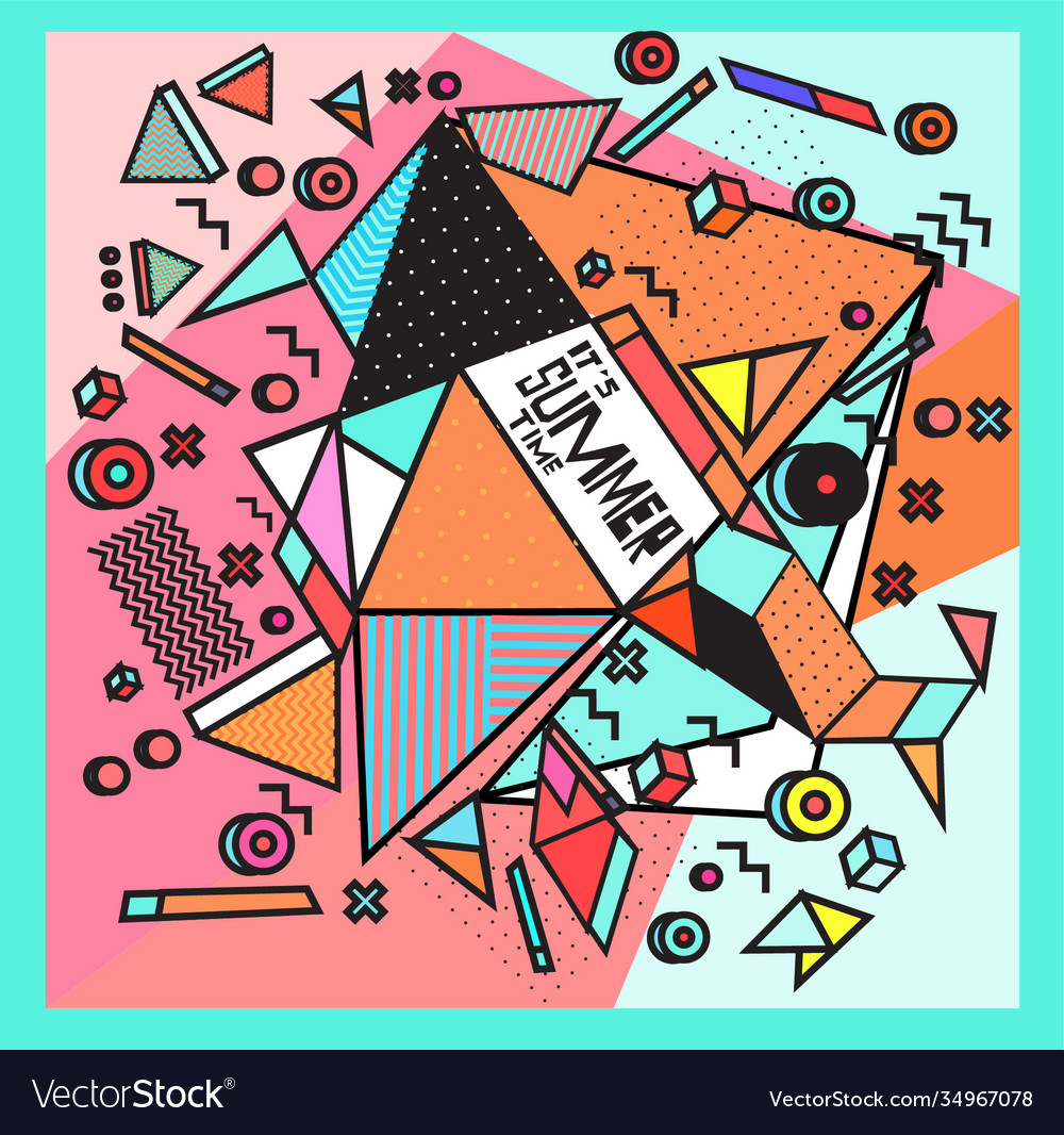 Triangle geometric forms for summer design event vector image Triangle geometric forms for summer design event