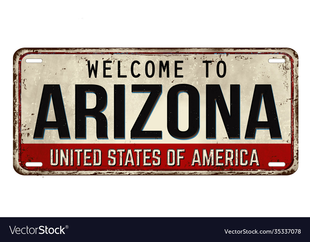 Willkommen bei arizona vintage rusty Metallplatte