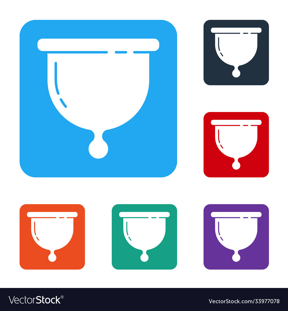 White menstrual cup icon isolated on