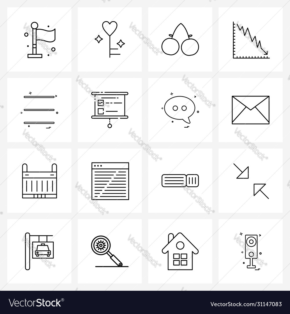 16 editable line icons and modern symbols ui