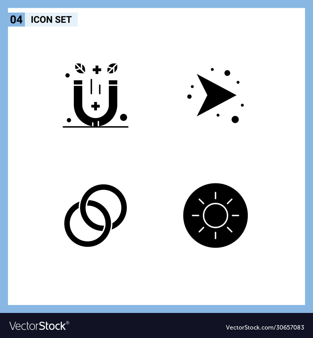 4 universal solid glyphs set for web and mobile