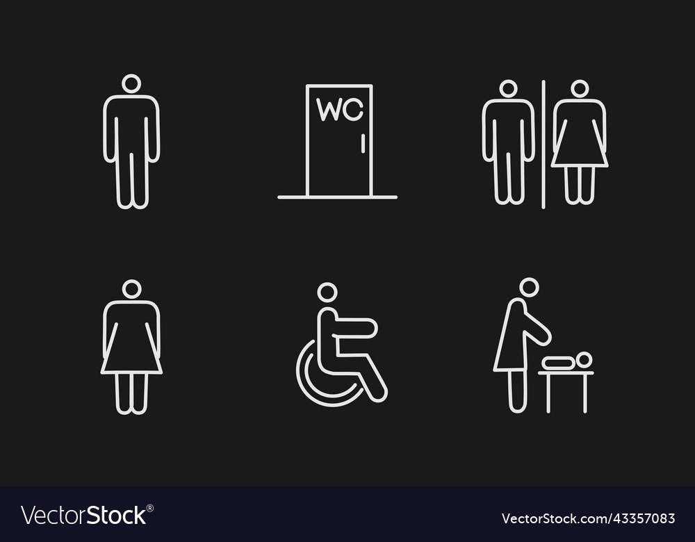 A set of toilet navigation icons wayfinding wc Vector Image A set of toilet navigation icons wayfinding wc