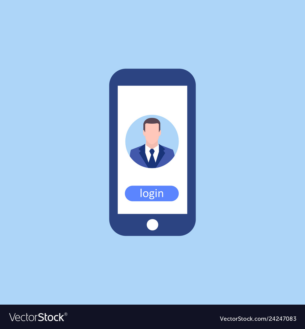 Avatar man in phone login business concept