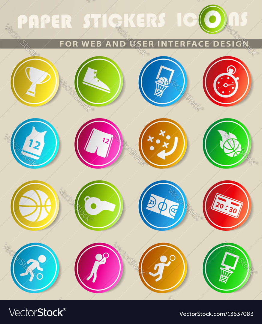 Basketball simply icons Royalty Free Vector Image