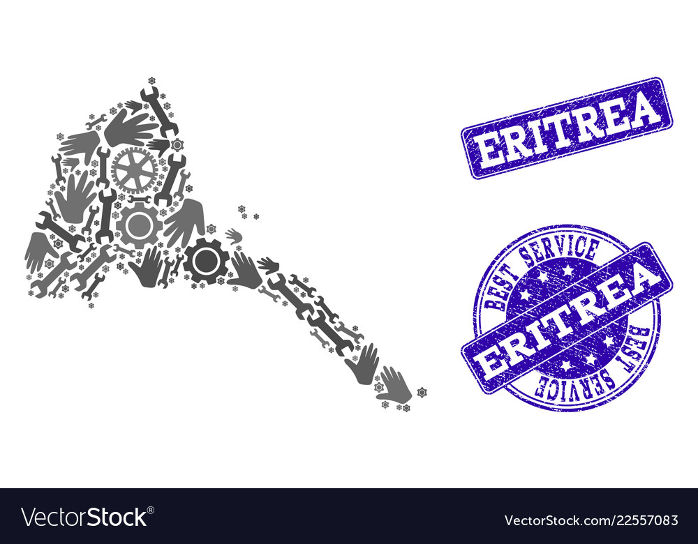 Best service composition of map eritrea vector image Best service composition of map eritrea
