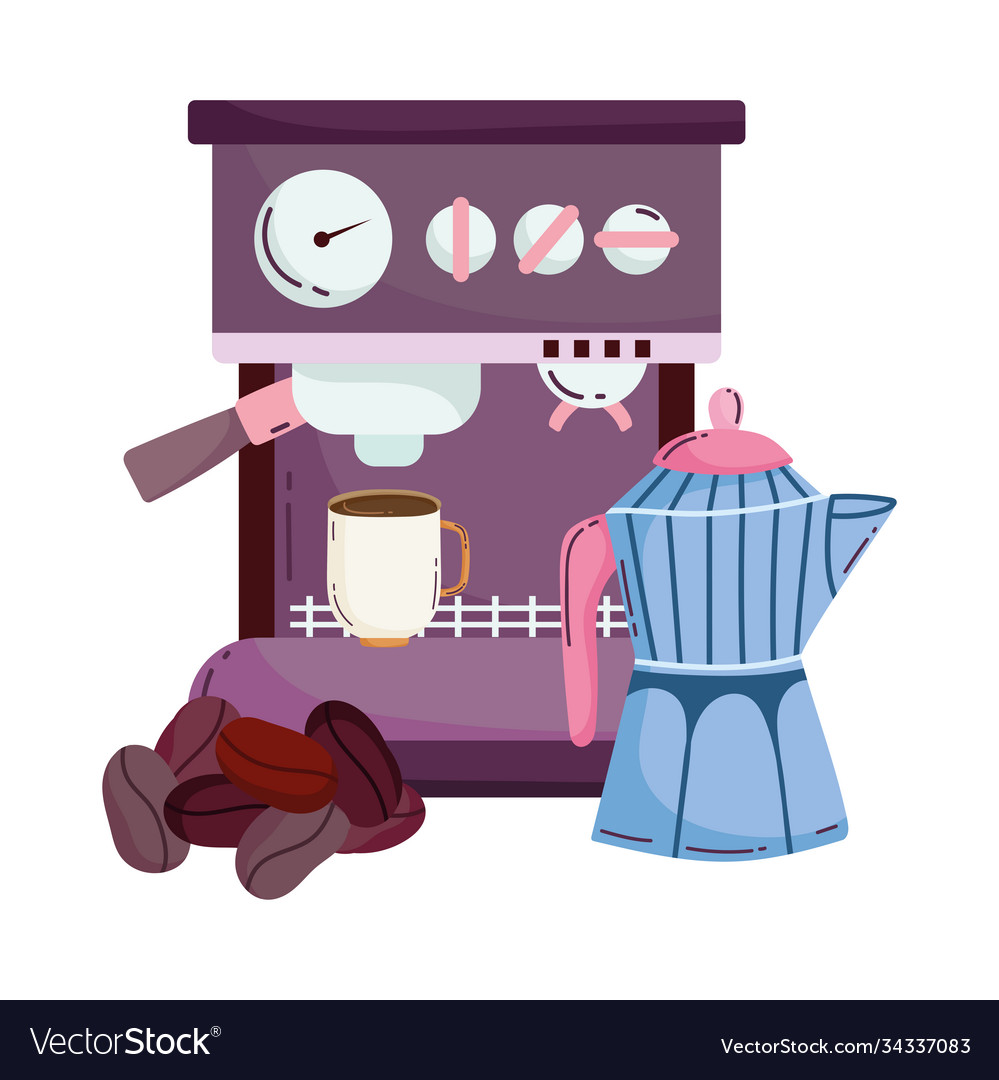 Coffee brewing methods espresso machine kettle Vector Image