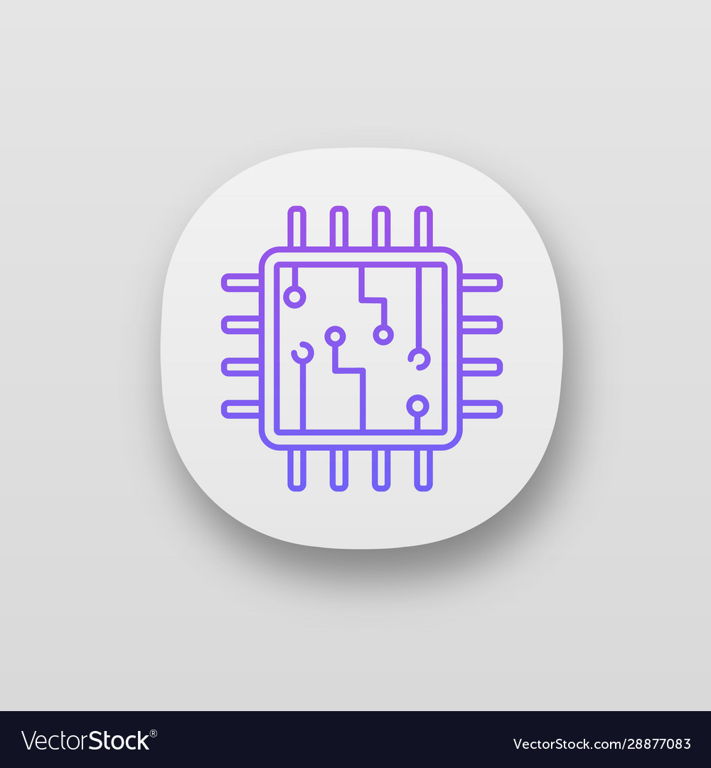 Computer chip app icon vector image Computer chip app icon