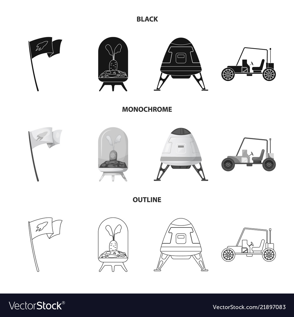 Design of mars and space symbol set vector image Design of mars and space symbol set
