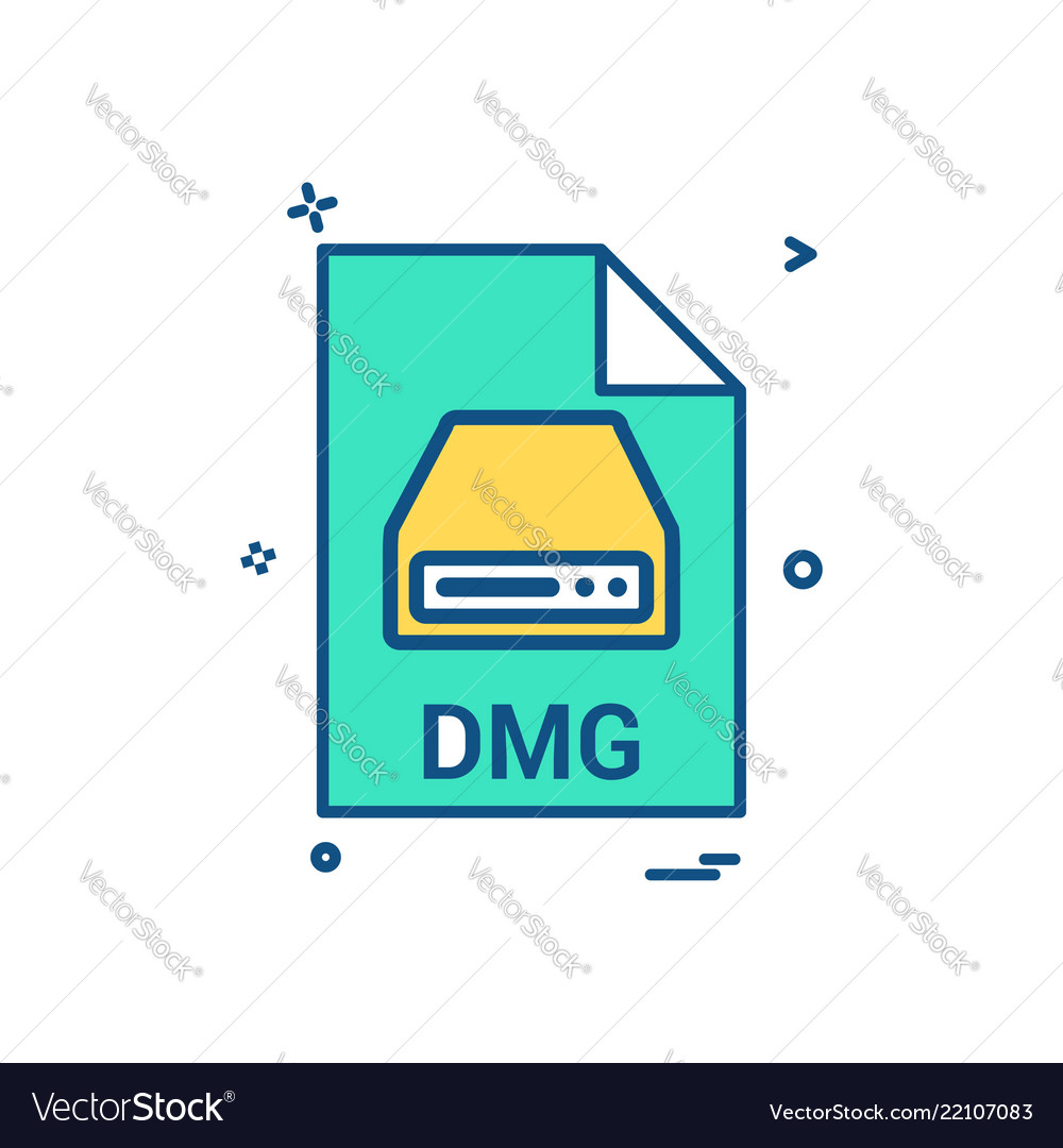 Dmg file extension format icon design vector image Dmg file extension format icon design